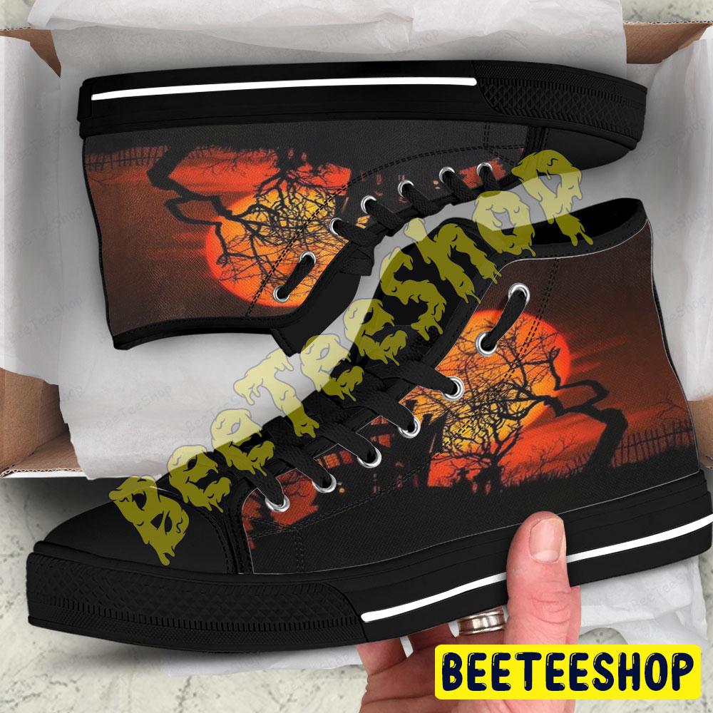 Halloween Pattern 315 Beeteeshop Adults High Top Canvas Shoes