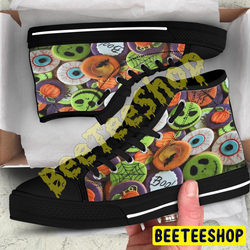 Halloween Pattern 328 Beeteeshop Adults High Top Canvas Shoes