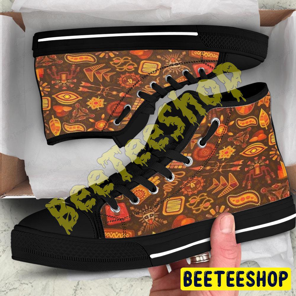 Halloween Pattern 378 Beeteeshop Adults High Top Canvas Shoes