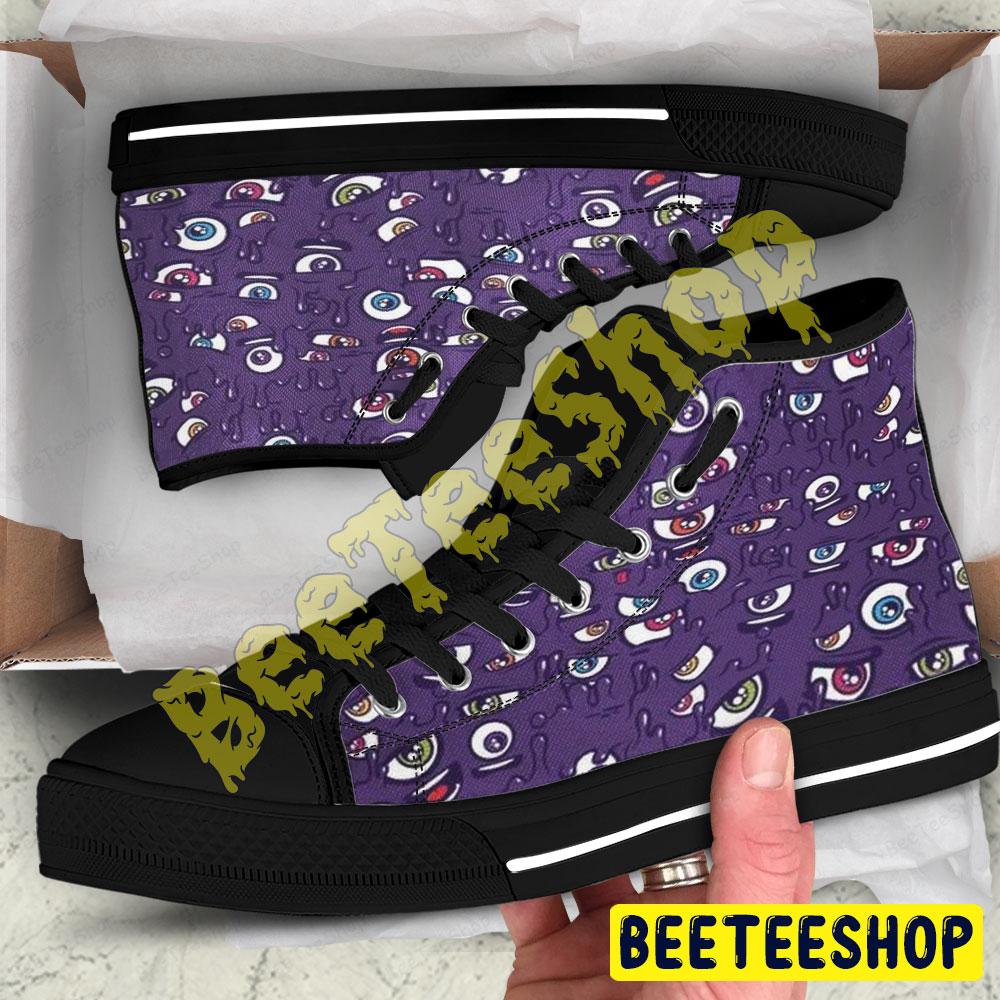 Halloween Pattern 394 Beeteeshop Adults High Top Canvas Shoes