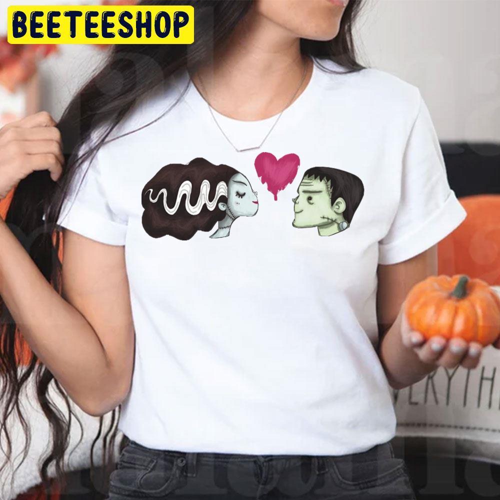 Heart Couple Frankenstein Halloween Beeteeshop Trending Unisex T-Shirt