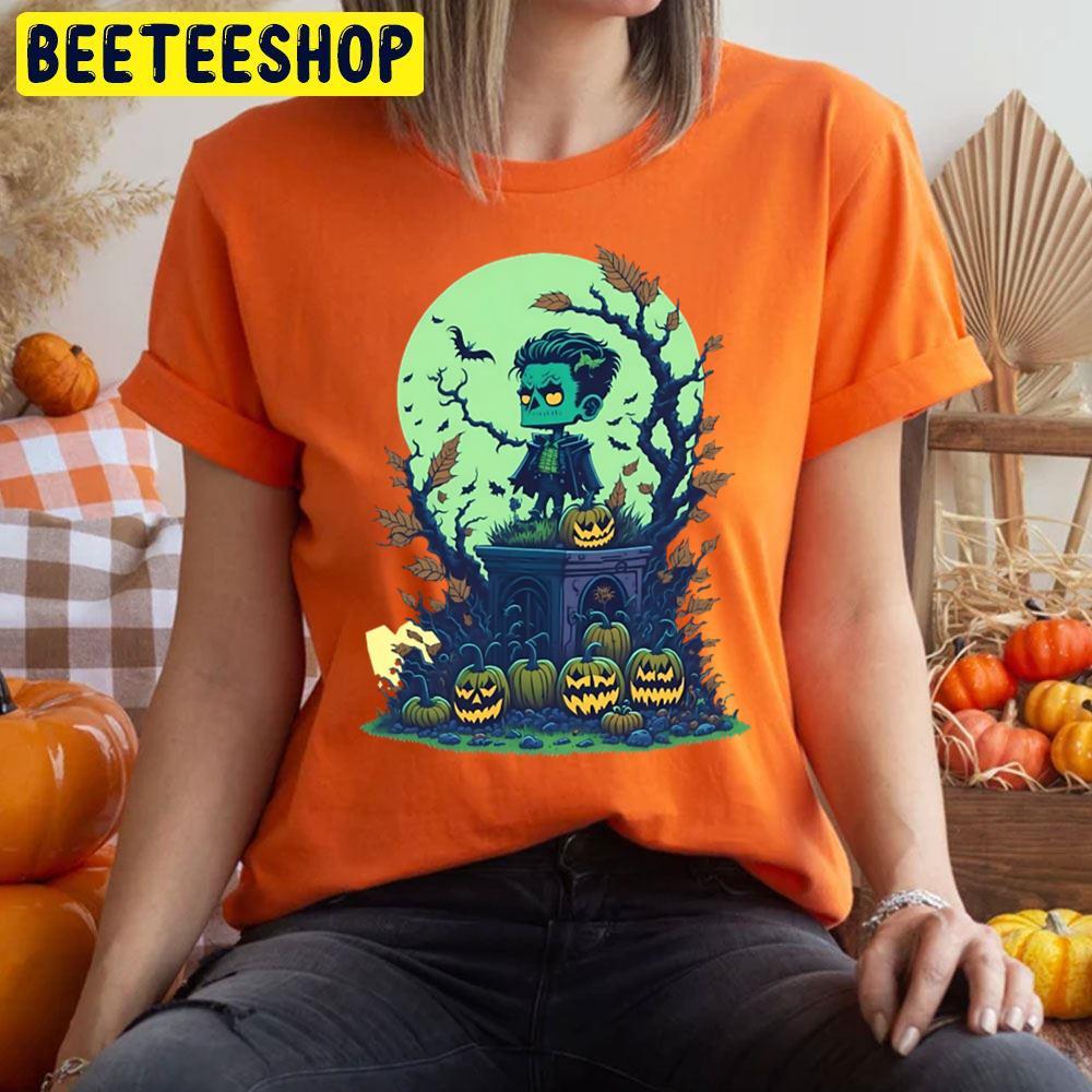 Horror Pumpkin Frankenstein Halloween Beeteeshop Trending Unisex T-Shirt