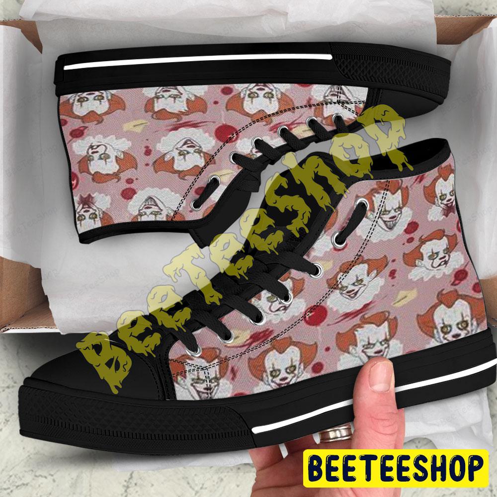 Icon Face Clown It Halloween Beeteeshop Adults High Top Canvas Shoes