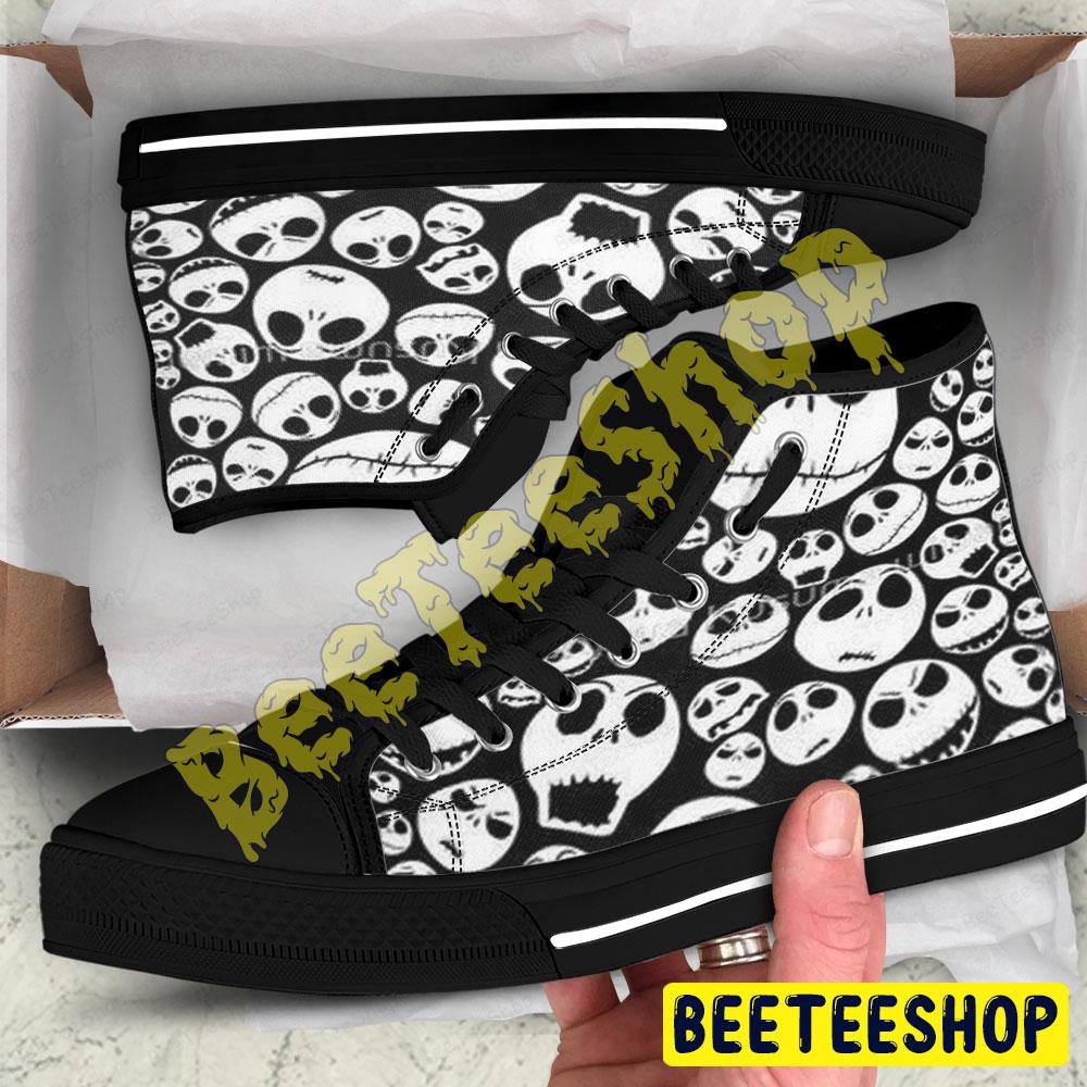 Icon Face Jack The Nightmare Before Christmas Halloween Beeteeshop Adults High Top Canvas Shoes