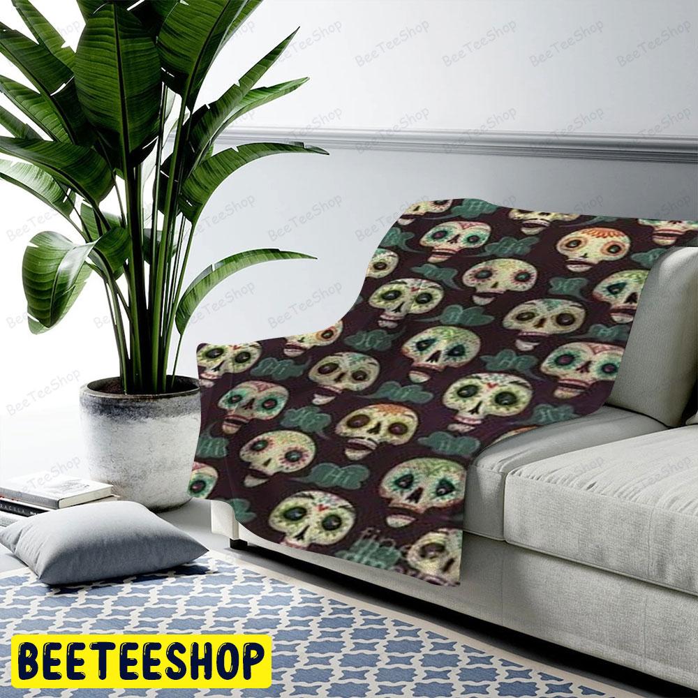 Mexico Skulls Halloween Pattern Beeteeshop US Cozy Blanket