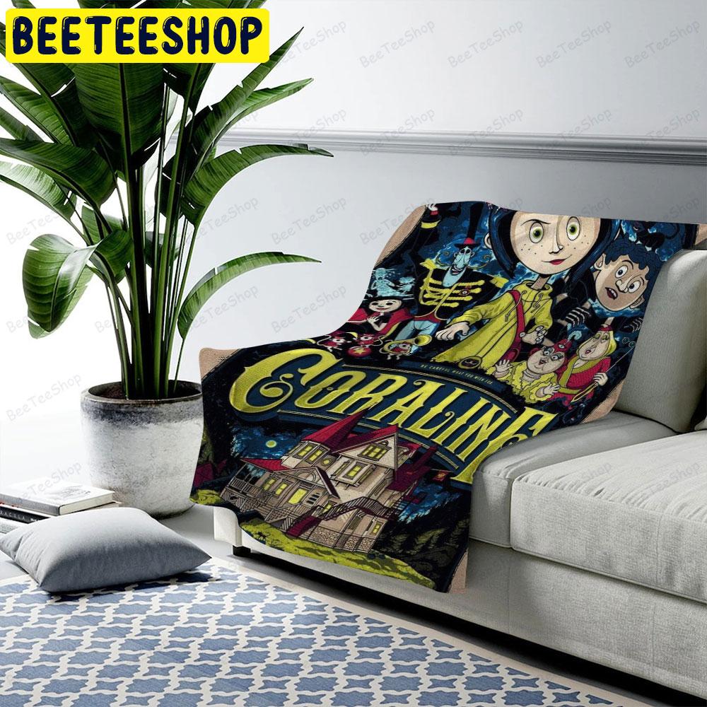 Movie Halloween Coraline Beeteeshop US Cozy Blanket