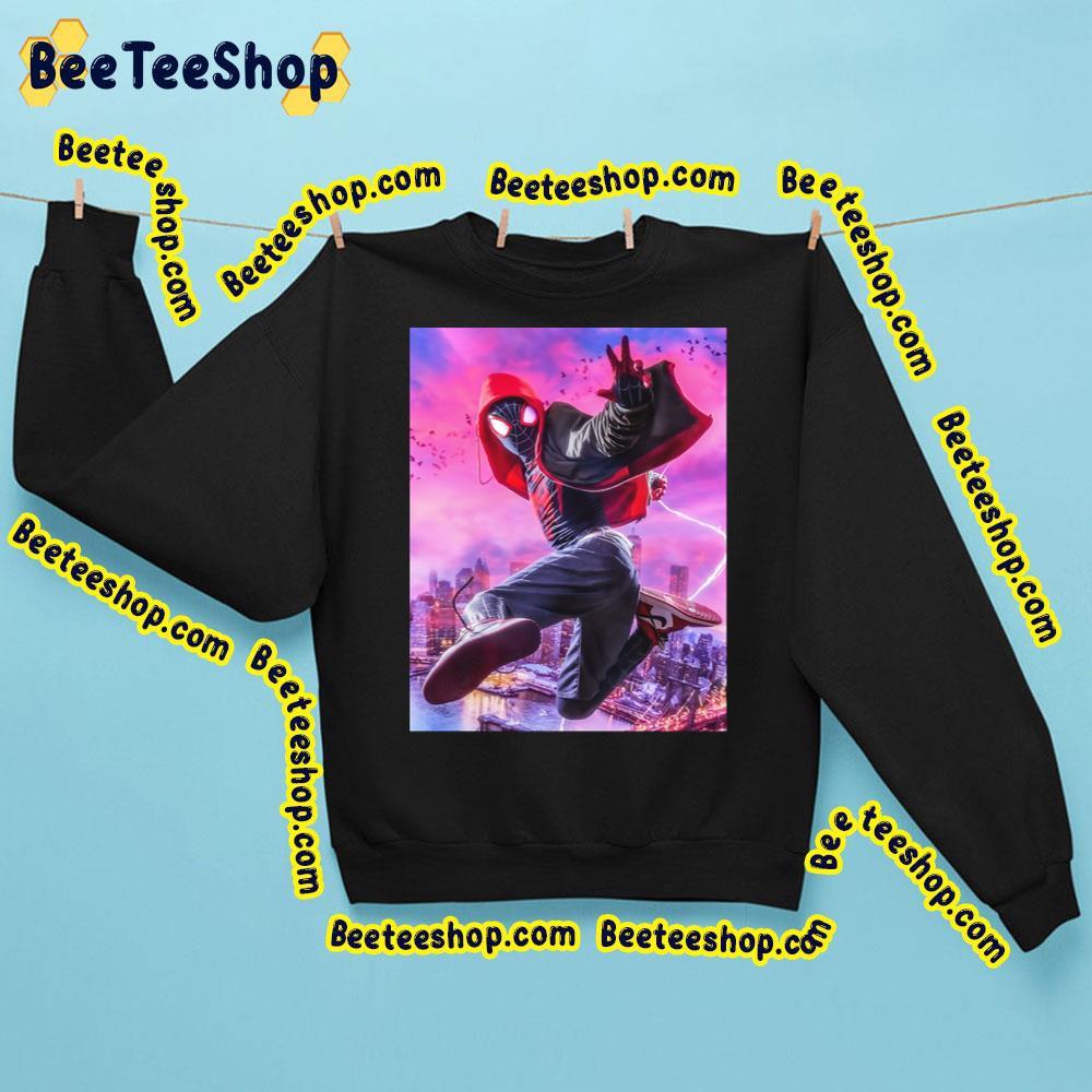 Pink Sky Miles Morales Spiderverse Movie Beeteeshop Trending Unisex Sweatshirt