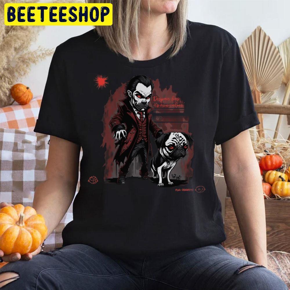 Pug And Dracula Graffiti Happy Halloween Beeteeshop Trending Unisex T-Shirt