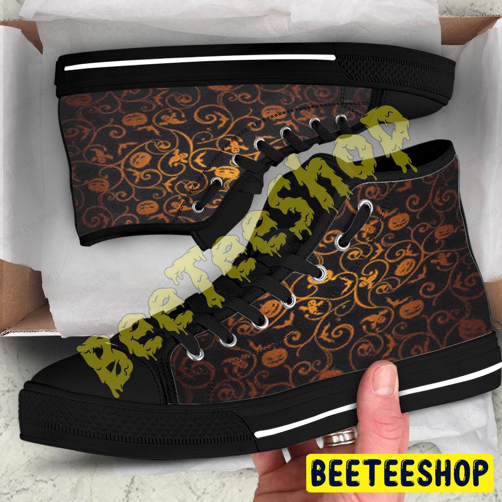 Pumpkins Halloween Pattern 020 Beeteeshop Adults High Top Canvas Shoes