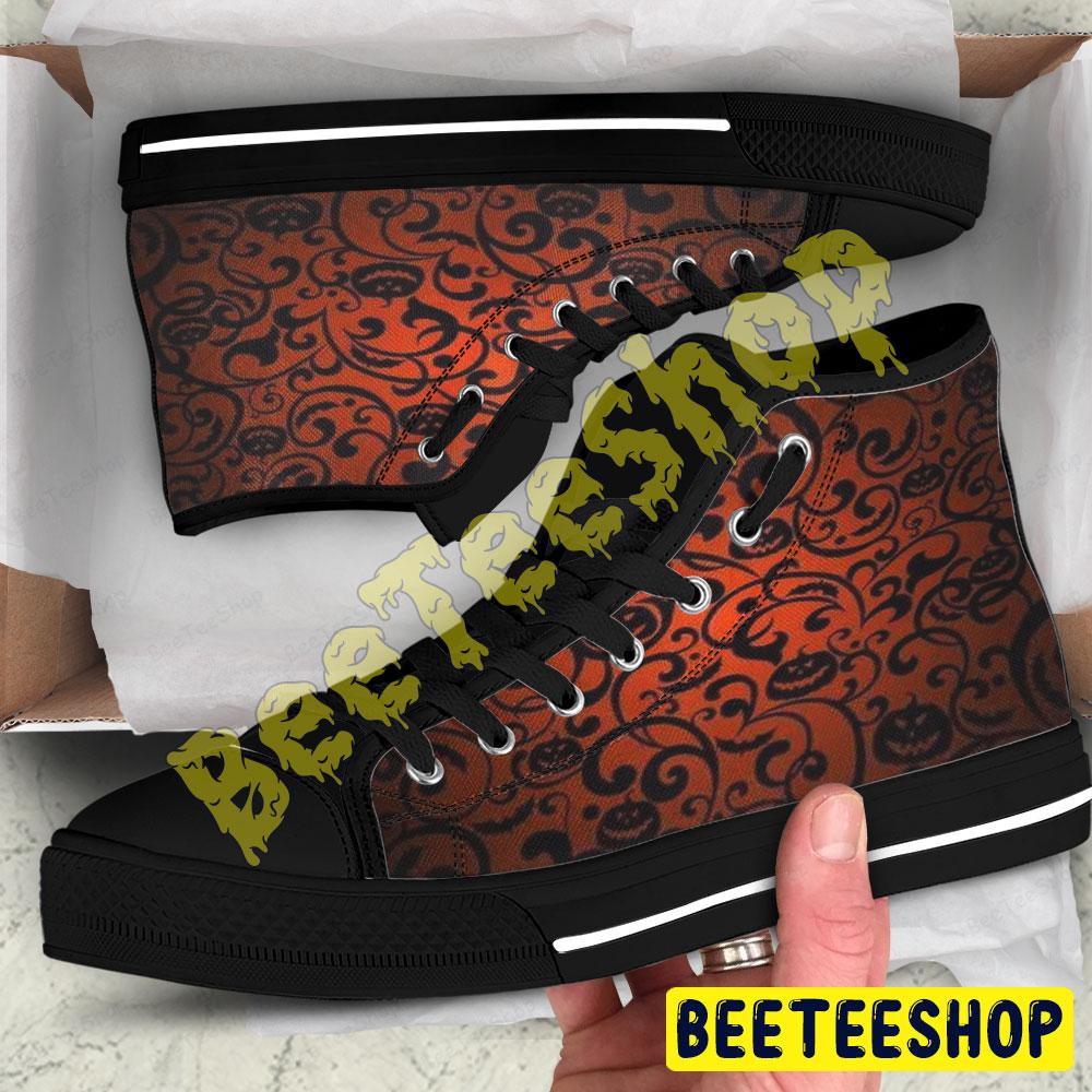 Pumpkins Halloween Pattern 042 Beeteeshop Adults High Top Canvas Shoes