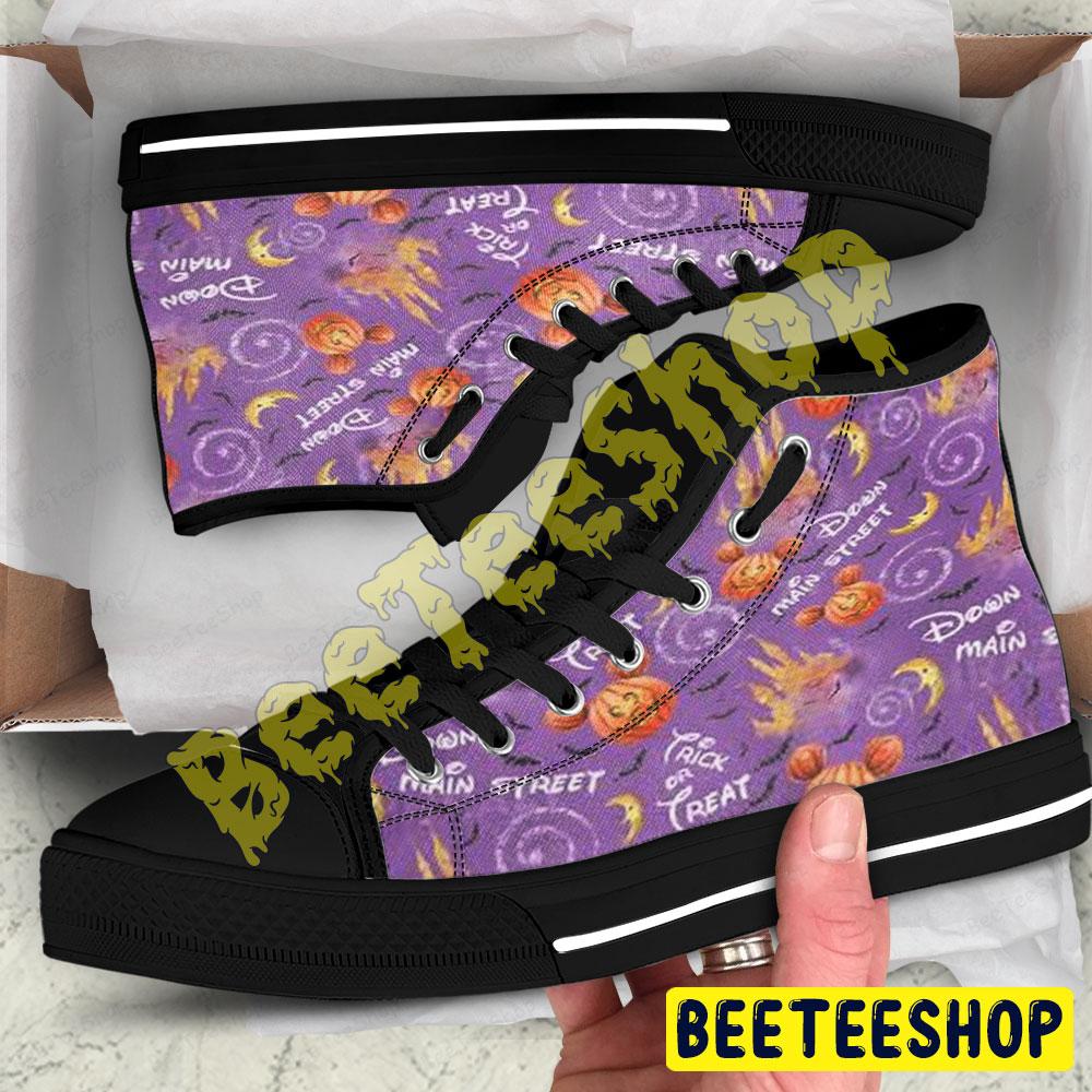 Pumpkins Halloween Pattern 104 Beeteeshop Adults High Top Canvas Shoes