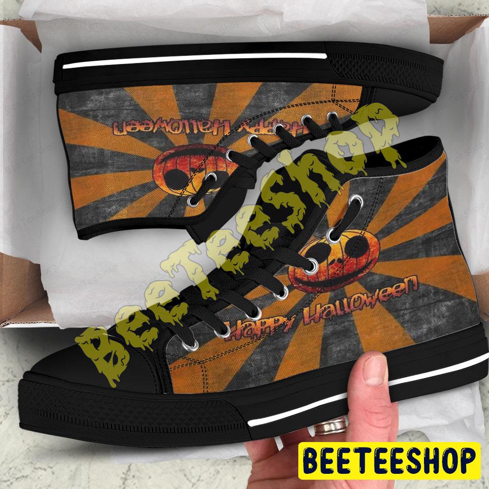 Pumpkins Halloween Pattern 178 Beeteeshop Adults High Top Canvas Shoes