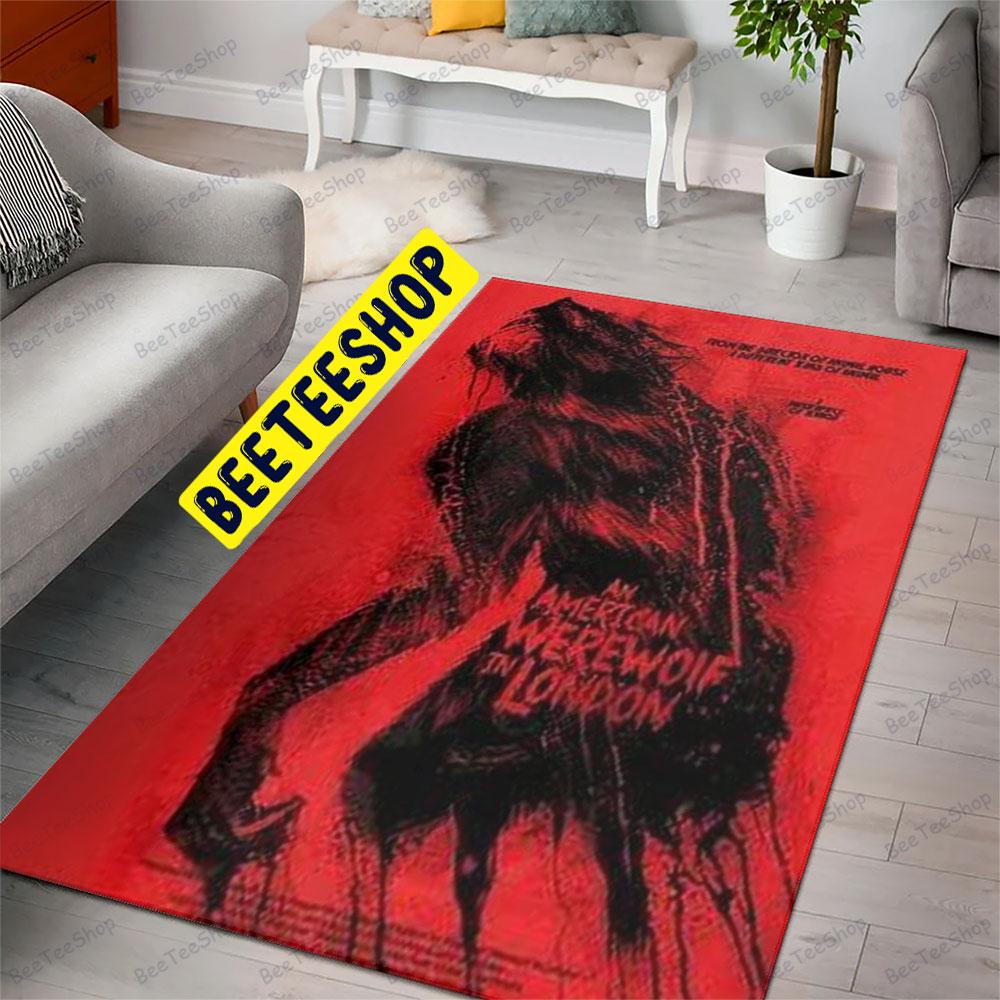 Red Wolf An American Werewolf In London Halloween Beeteeshop Rug Rectangle