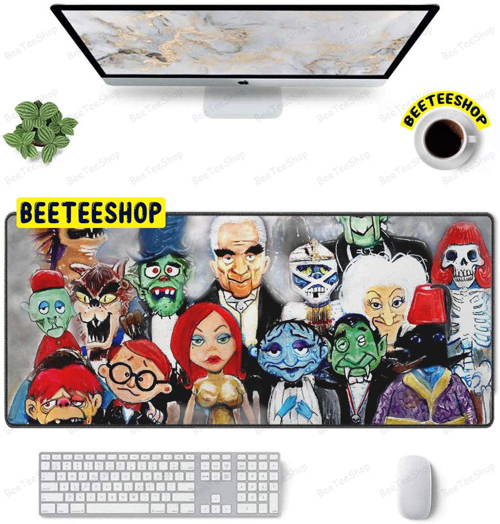 Retro Color Mad Monster Party Halloween Beeteeshop Mouse Pad