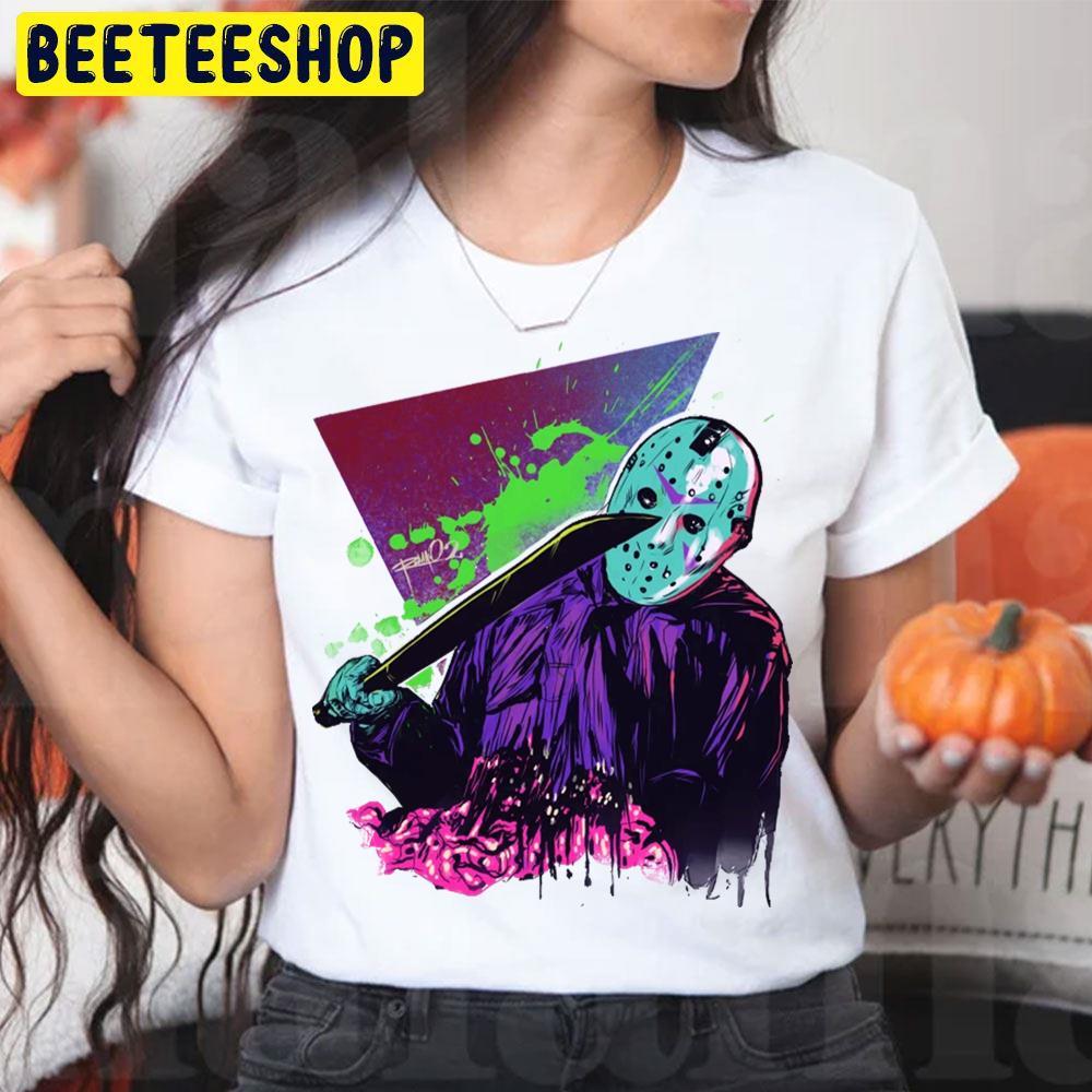 Retro Color Style Neon Jason Voorhees Halloween Beeteeshop Trending Unisex T-Shirt