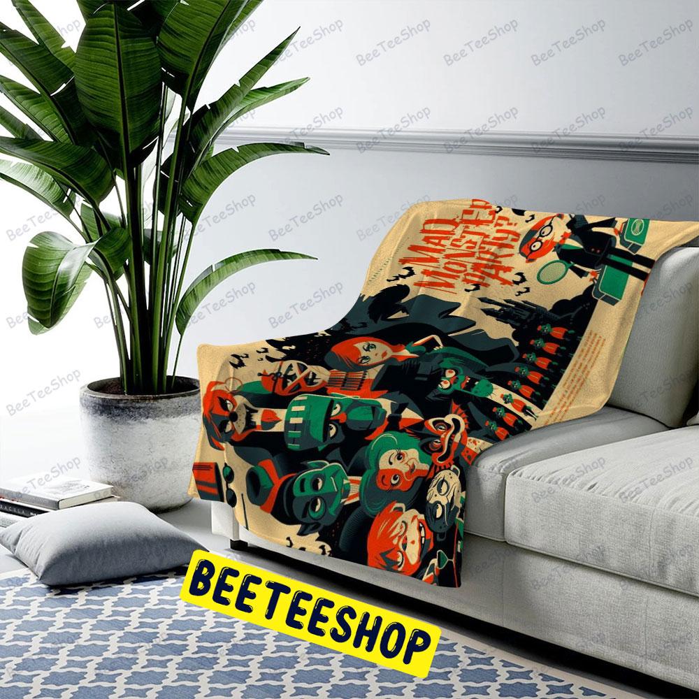 Retro Graphic Mad Monster Party Halloween Beeteeshop US Cozy Blanket