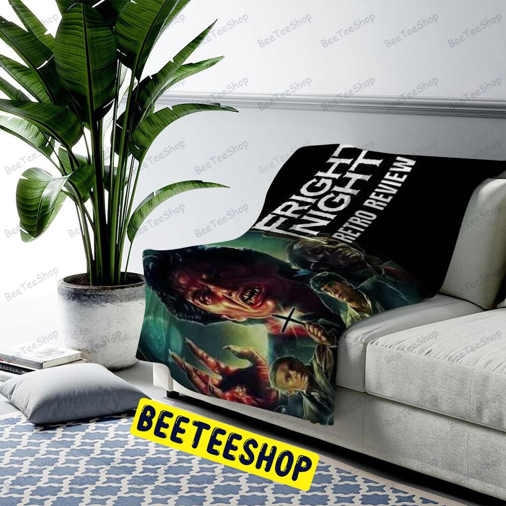 Retro Review Fright Night Halloween Beeteeshop US Cozy Blanket