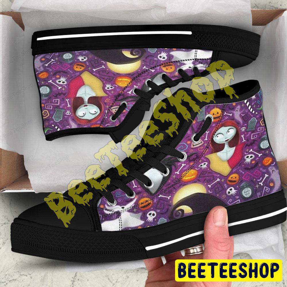 Skulls Halloween Pattern 254 Beeteeshop Adults High Top Canvas Shoes