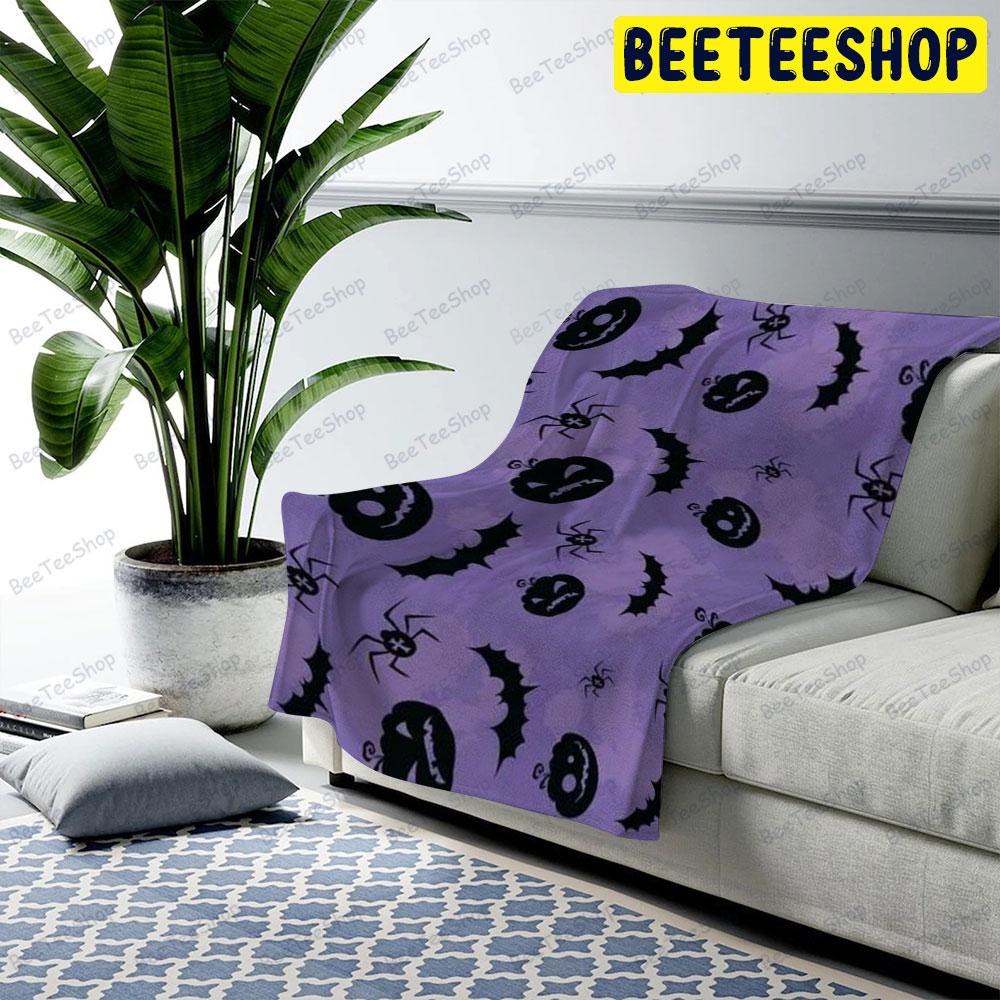 Spiders Bats Pumpkins Halloween Pattern 031 Beeteeshop US Cozy Blanket