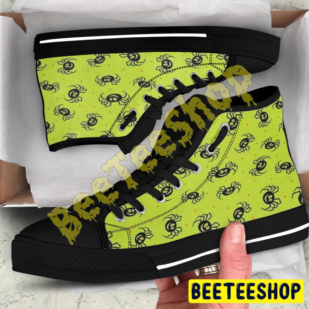 Spiders Halloween Pattern 085 Beeteeshop Adults High Top Canvas Shoes