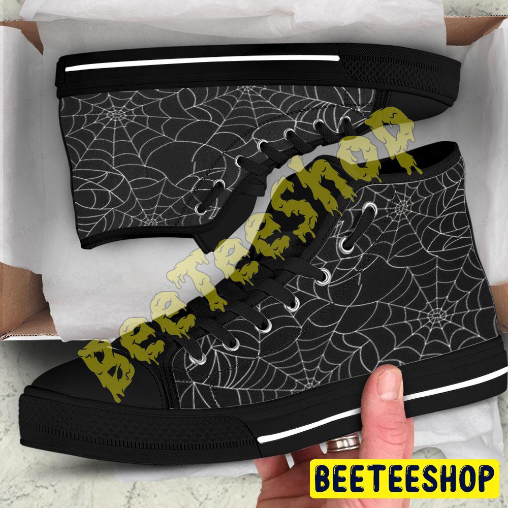 Spiders Halloween Pattern 233 Beeteeshop Adults High Top Canvas Shoes