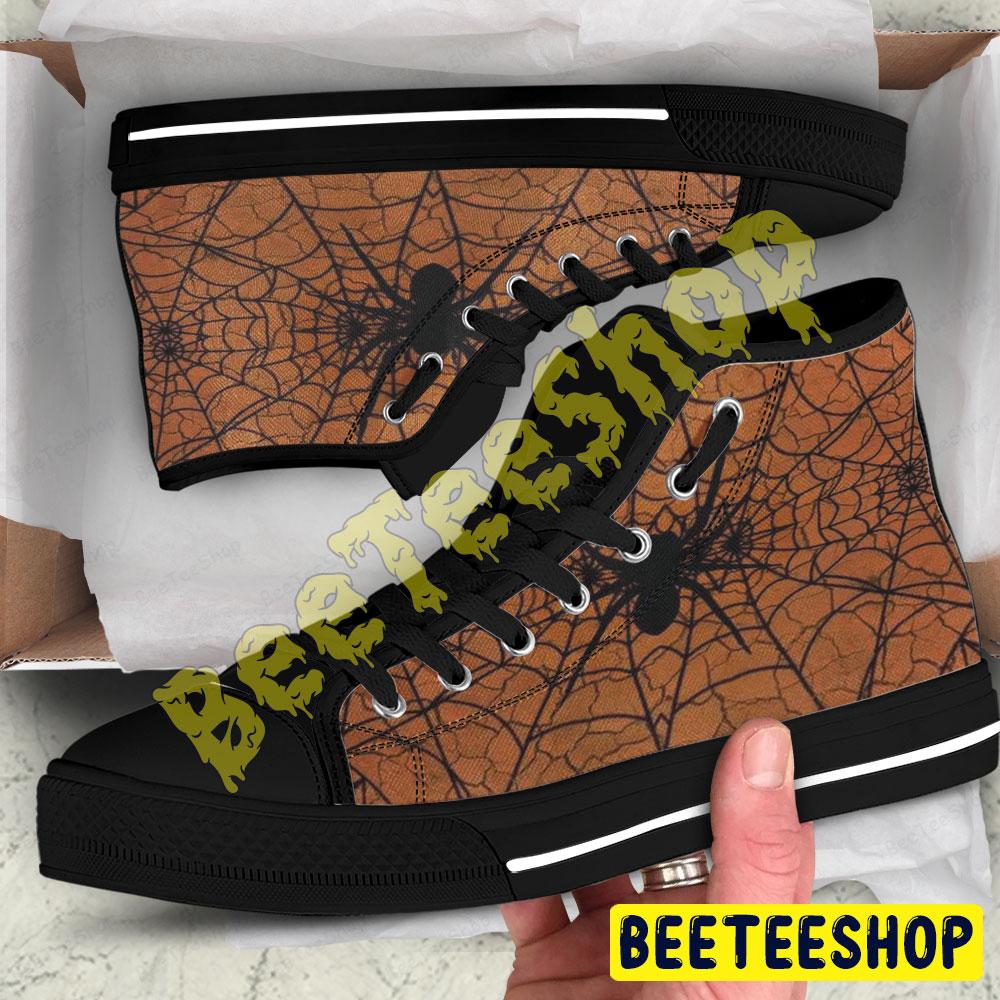 Spiders Halloween Pattern 304 Beeteeshop Adults High Top Canvas Shoes