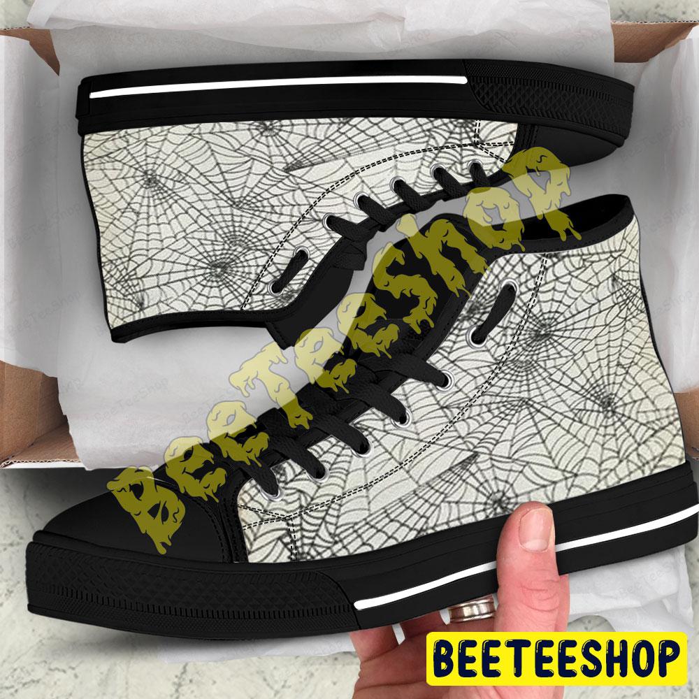 Spiders Halloween Pattern 410 Beeteeshop Adults High Top Canvas Shoes