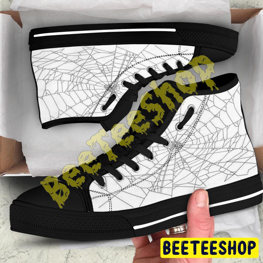 Spiders Halloween Pattern 415 Beeteeshop Adults High Top Canvas Shoes