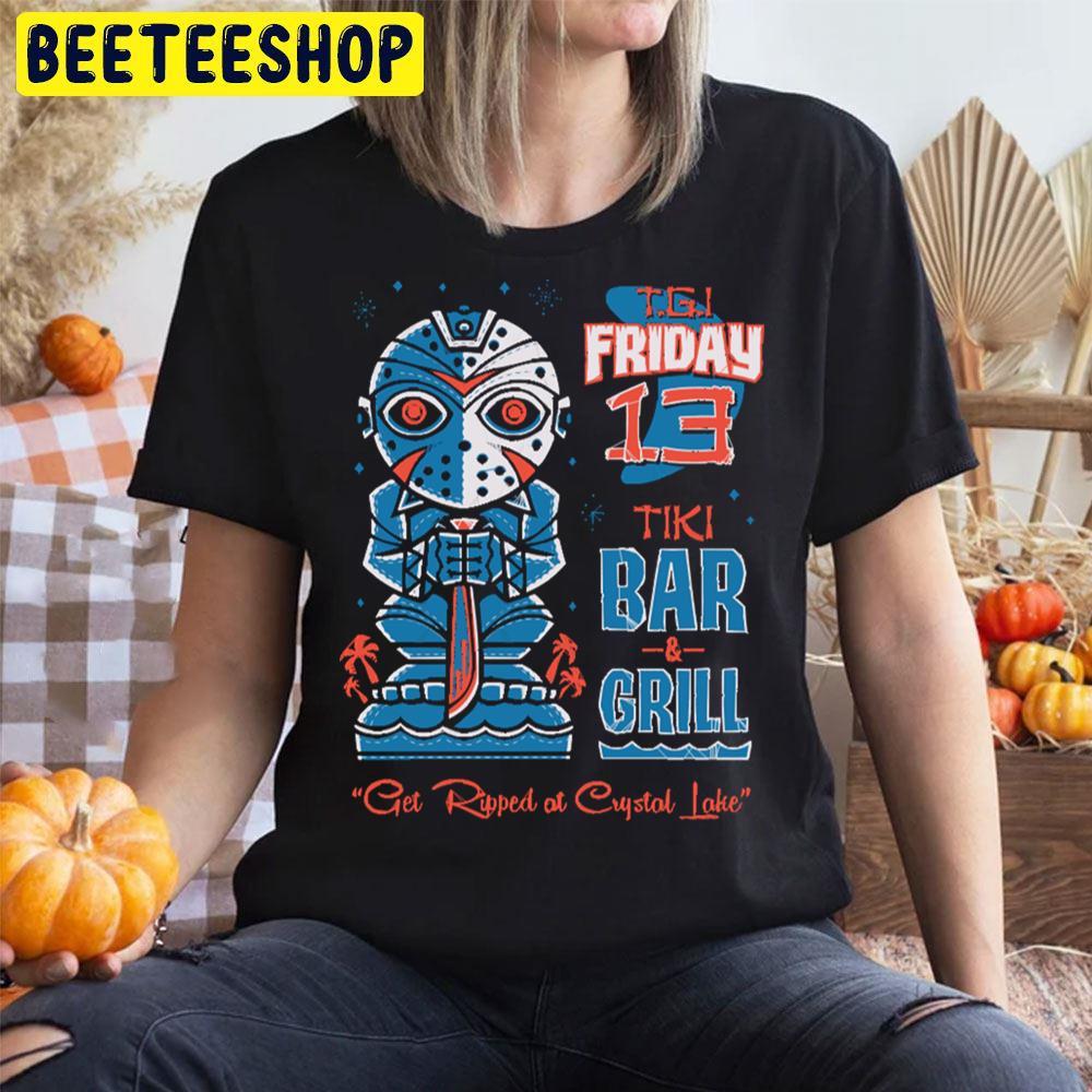 Tgi Friday 13th Tiki Bar Horror Movie Jason Voorhees Halloween Beeteeshop Trending Unisex T-Shirt