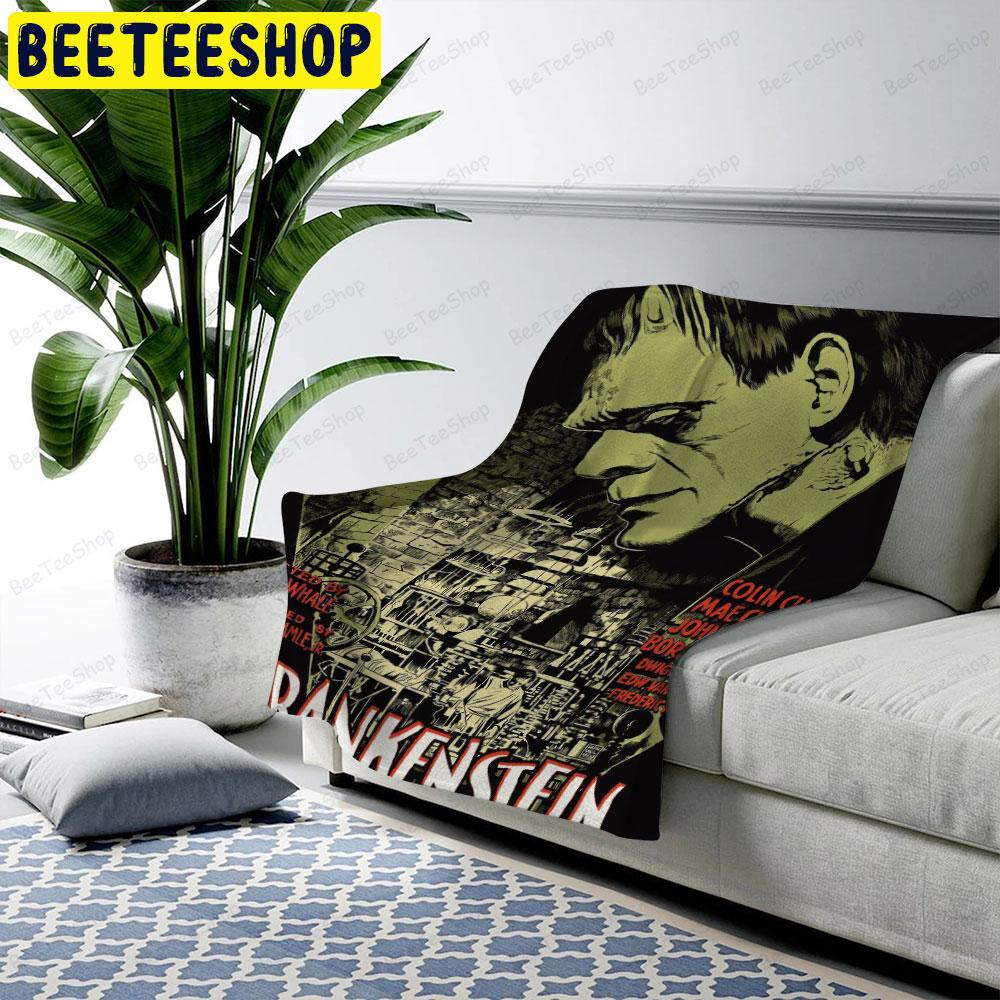 The Man Who Made A Monster Frankenstein Halloween Beeteeshop US Cozy Blanket