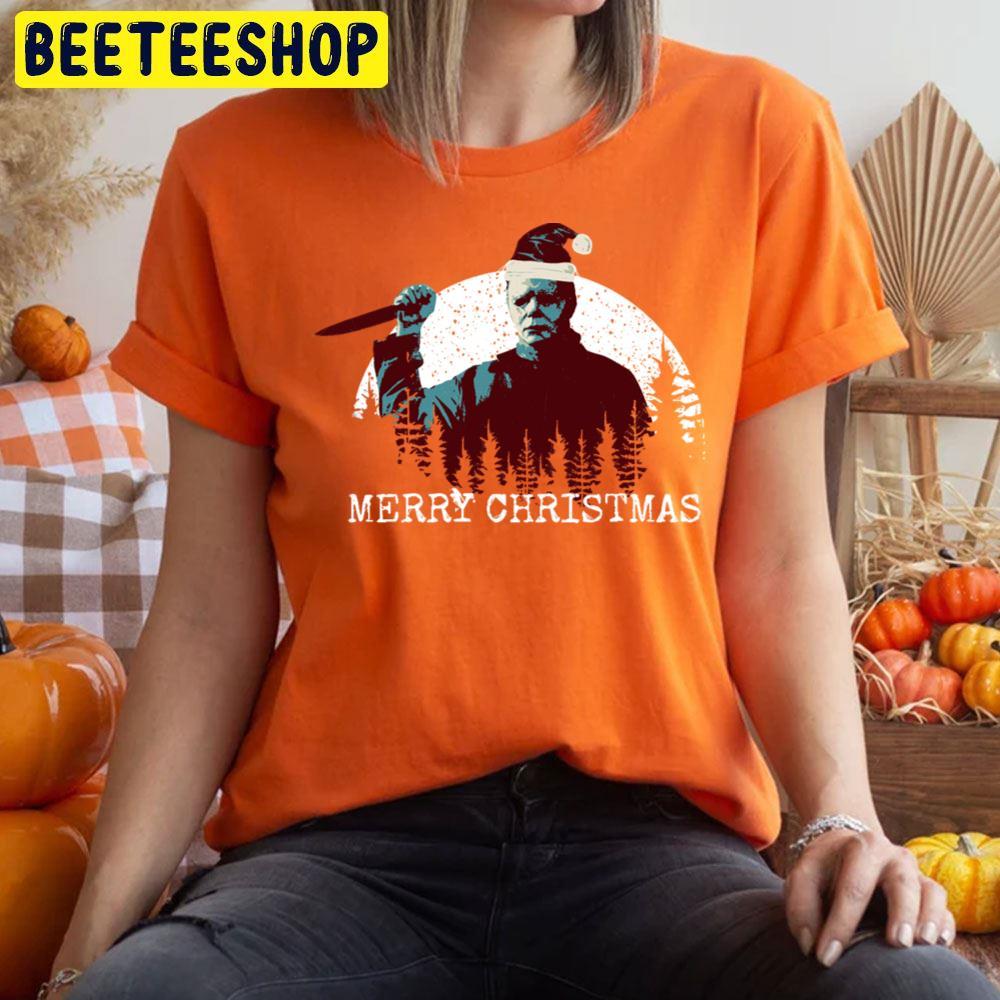 Vintage Merry Christmas Michael Myers Halloween Beeteeshop Trending Unisex T-Shirt