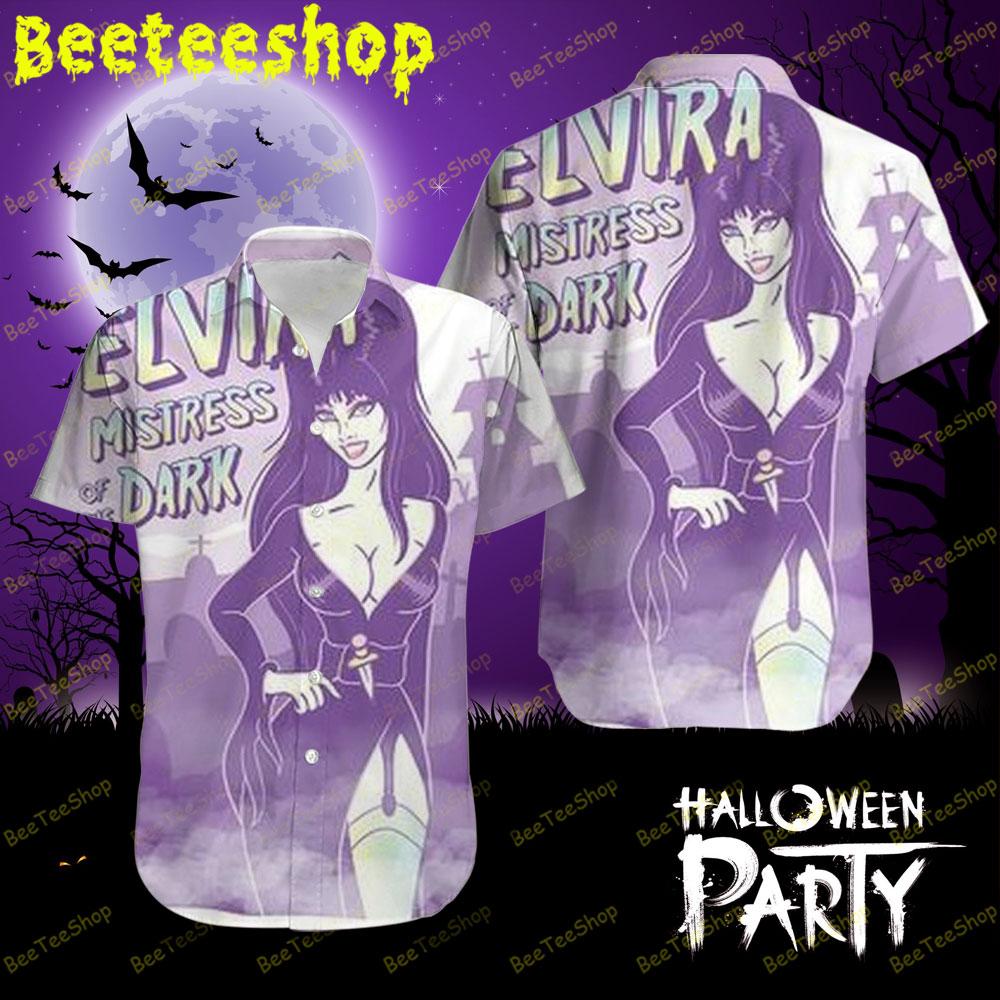 White Purple Art Elvira Mistress Of The Dark Halloween Beeteeshop Hawaii Shirt