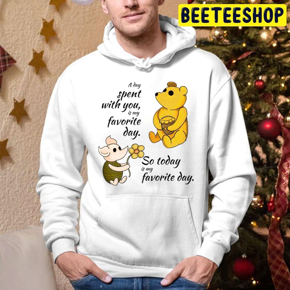 A Day Spent With You Winnie The Pooh A Very Merry Pooh Year Beeteeshop Trending Unisex Hoodie