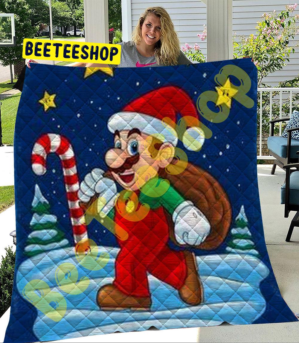 Art Super Mario Christmas 1 Trending Quilt