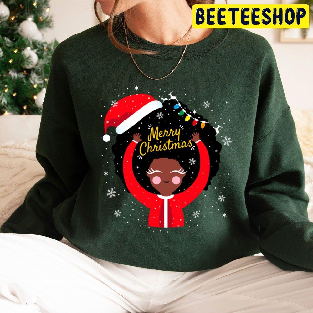 Black Girl Santa Claus Christmas Beeteeshop Trending Unisex Sweatshirt