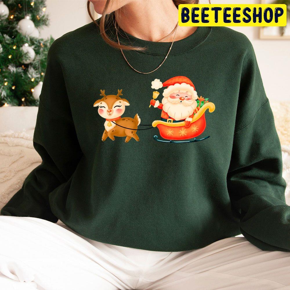 Chibi Santa And Rudolph Rudolph The Red Nosed Reindeer Christmas Beeteeshop Trending Unisex Sweatshirt