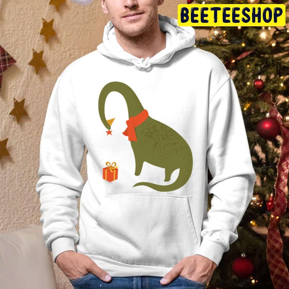 Christmas Brontosaurus Beeteeshop Trending Unisex Hoodie