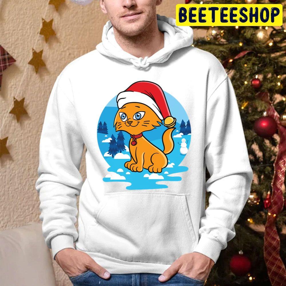 Christmas Cat Santa Hat Winter Beeteeshop Trending Unisex Hoodie