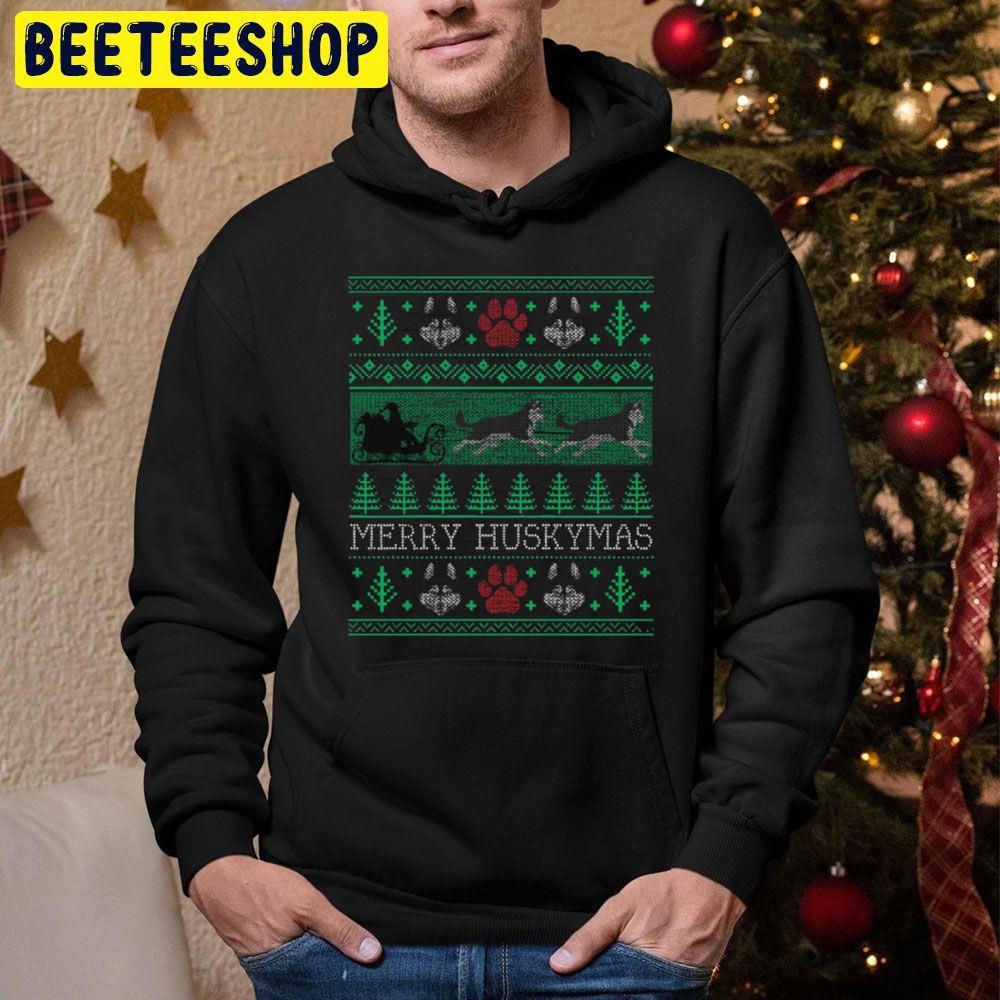 Christmas Siberian Husky Dog Funny Husky Ugly Christmas Beeteeshop Trending Unisex Hoodie