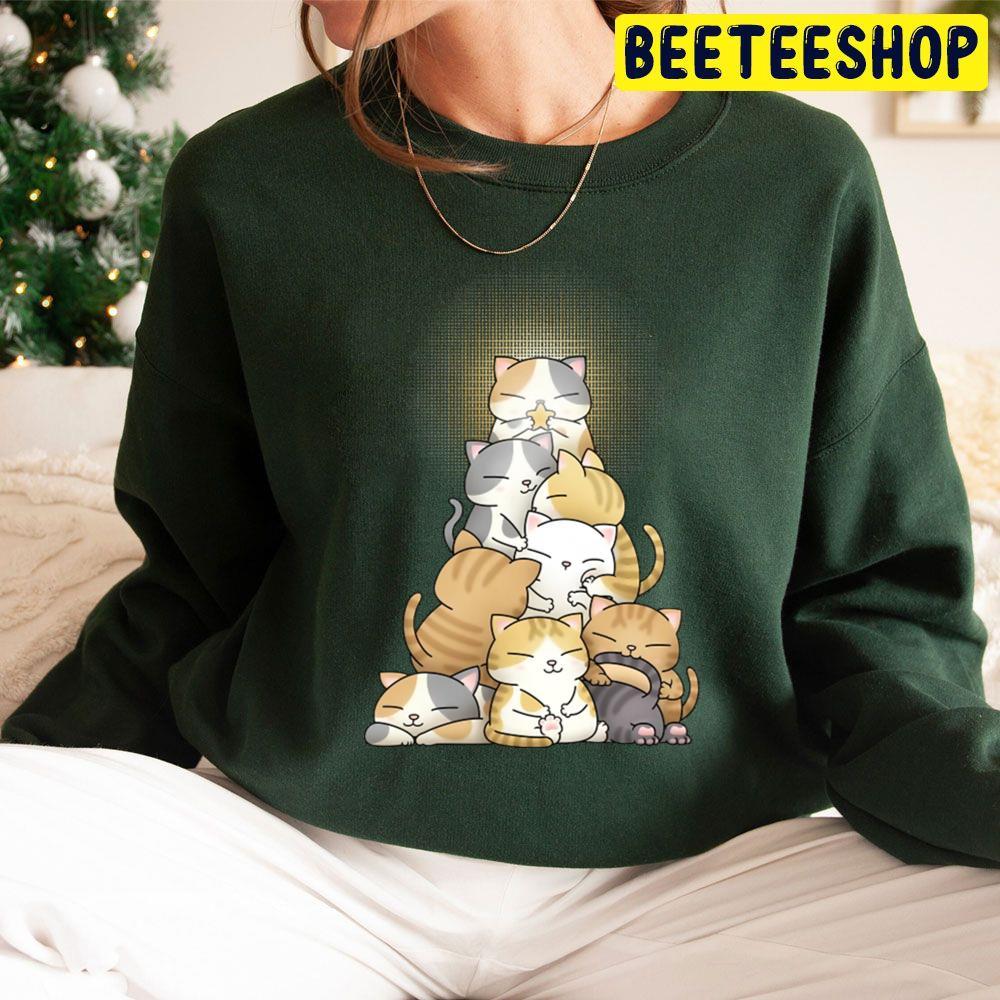 Chubby Cat Christmas Tree Beeteeshop Trending Unisex Sweatshirt