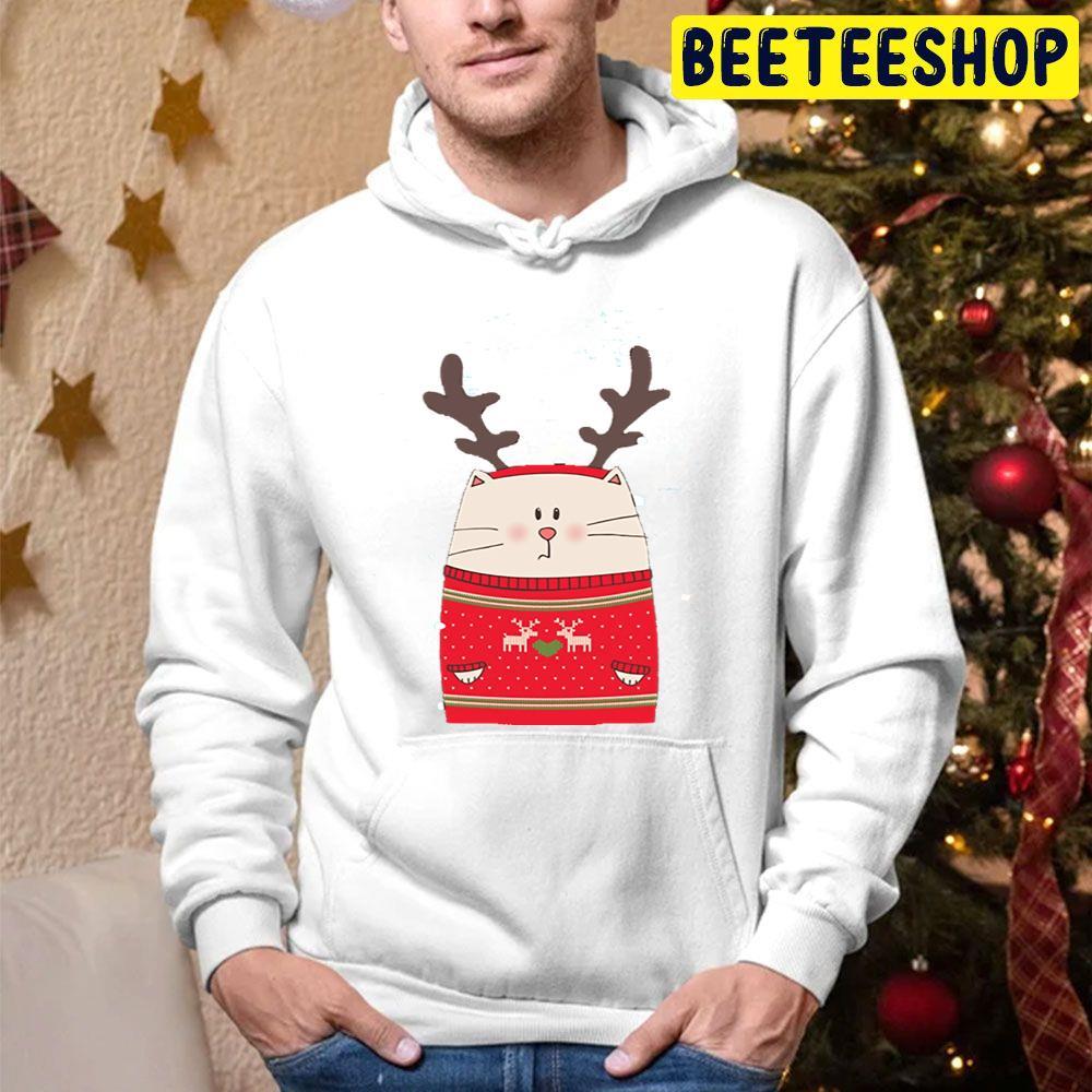 Cute Cat Reindeer Christmas Beeteeshop Trending Unisex Hoodie