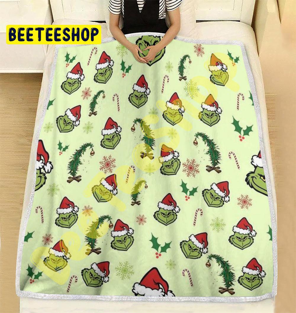 Cute Christmas Tree With Grinch Trending Blanket