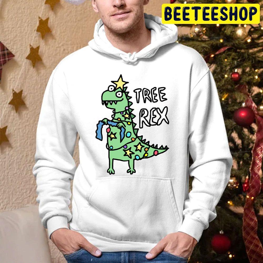 Cute Draw Art Tree Rex Christmas Beeteeshop Trending Unisex Hoodie