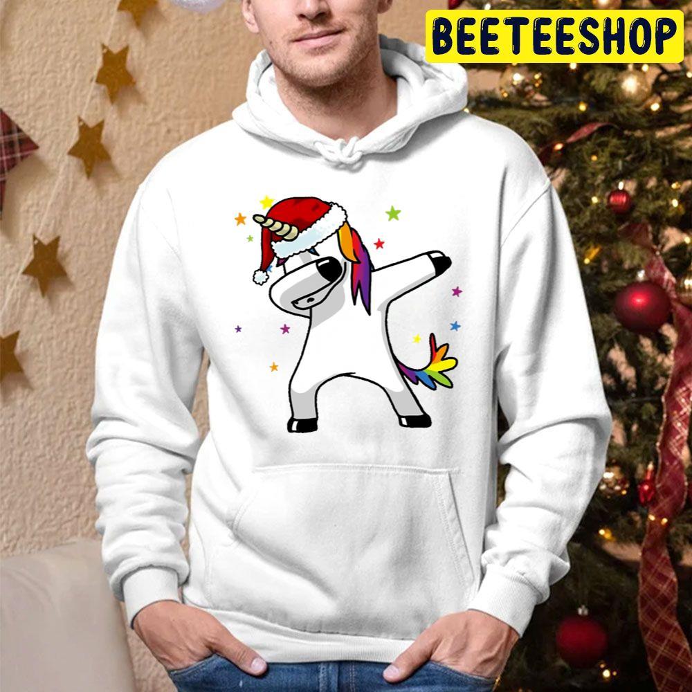 Dabbing Unicorn Hip Hop Dab Santa Hat Christmas Beeteeshop Trending Unisex Hoodie