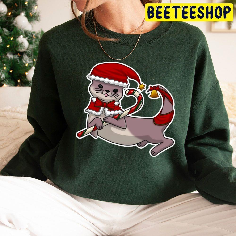 Funny Christmas Cat Beeteeshop Trending Unisex Sweatshirt