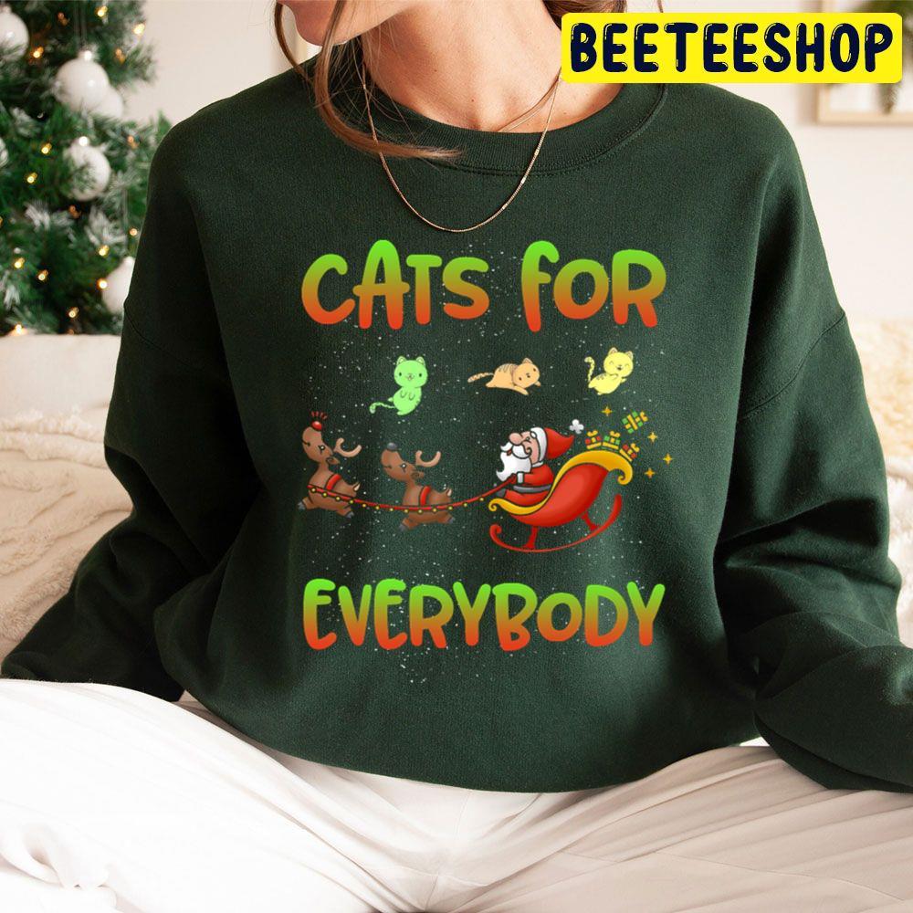 Funny Christmas Kitten Cats For Everybody Cute Cat Love Beeteeshop Trending Unisex Sweatshirt