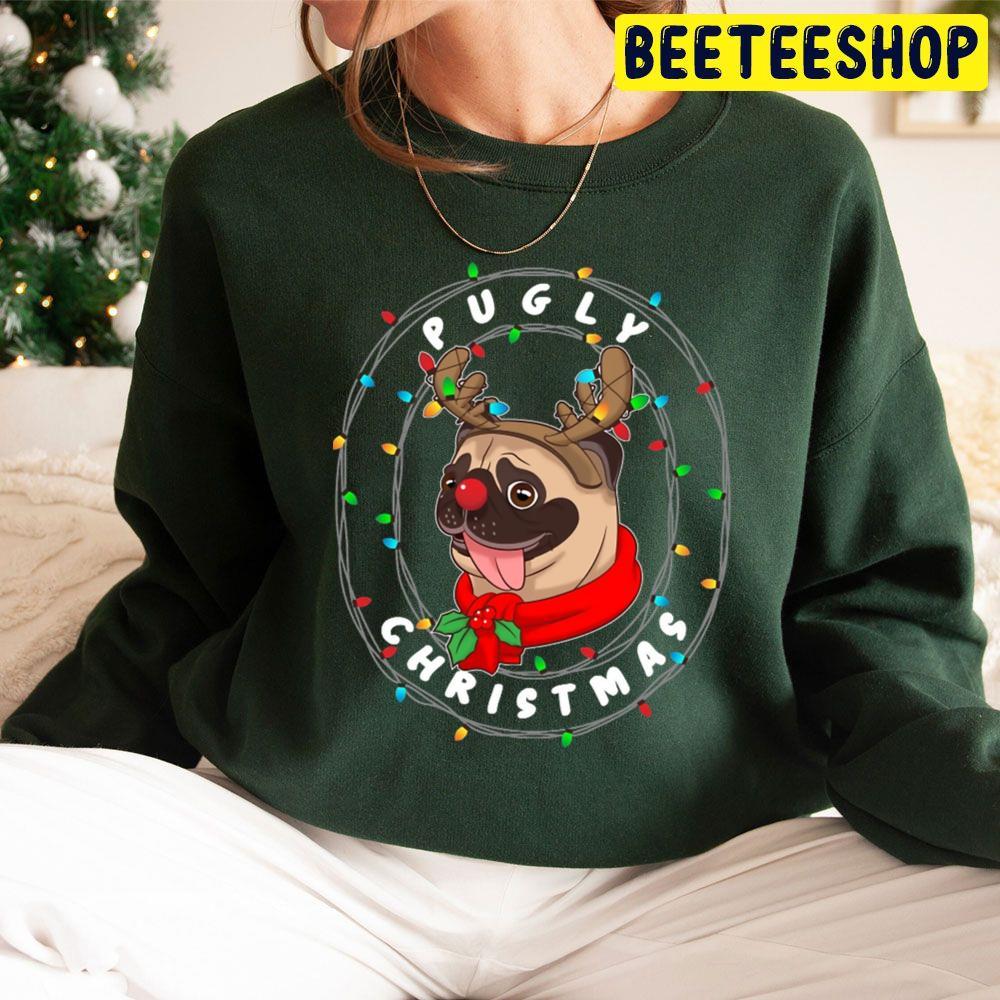 Funny Cute Pug Cool Pugly Christmas Beeteeshop Trending Unisex Sweatshirt