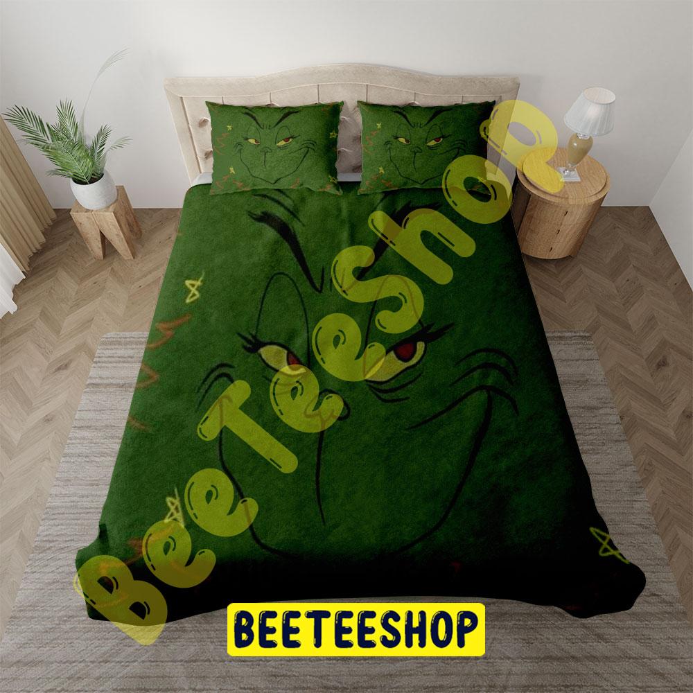 Funny Face Of Grinch Trending Bedding Set