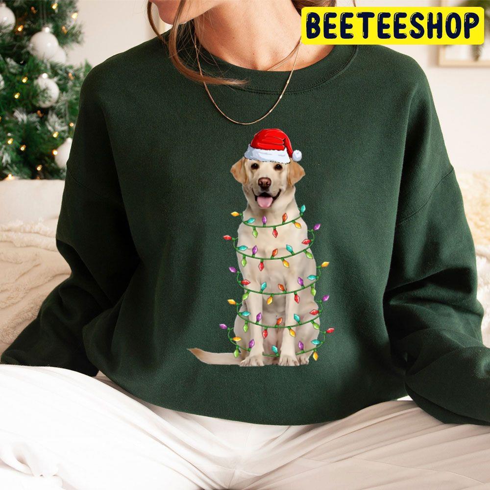 Funny Yellow Labrador Christmas Lights Beeteeshop Trending Unisex Sweatshirt