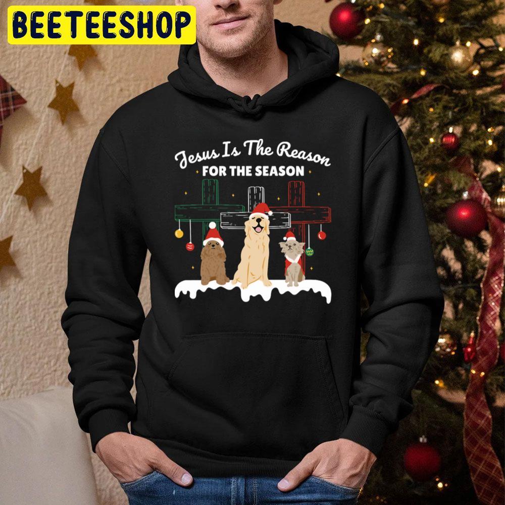 Jesus Is The Reason For The Season Funny Christmas For Dog Lovers Beeteeshop Trending Unisex Hoodie